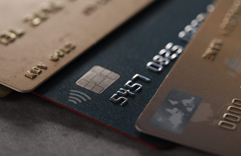 Plastic,Credit,Cards,On,Table,,Macro,View
